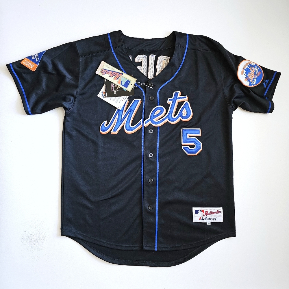 New York Mets David Wright #5 Authentic Majestic Jersey Black 2009 NWT Large